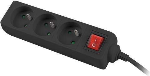 LANBERG Steckdosenleiste 3m 3x 230V +Schalter FRANZOES. sw Multimedia-Technik Steckdosenleisten