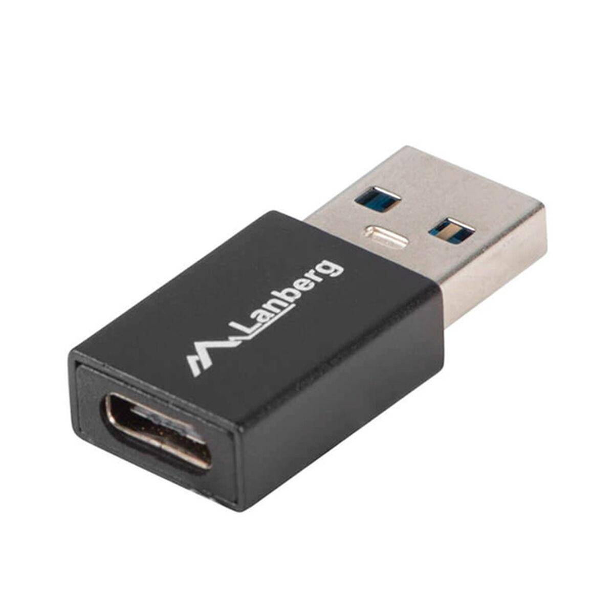 LANBERG USB-C(F)3.1->USB-A(M) Adapter schwarz / Konverter USB