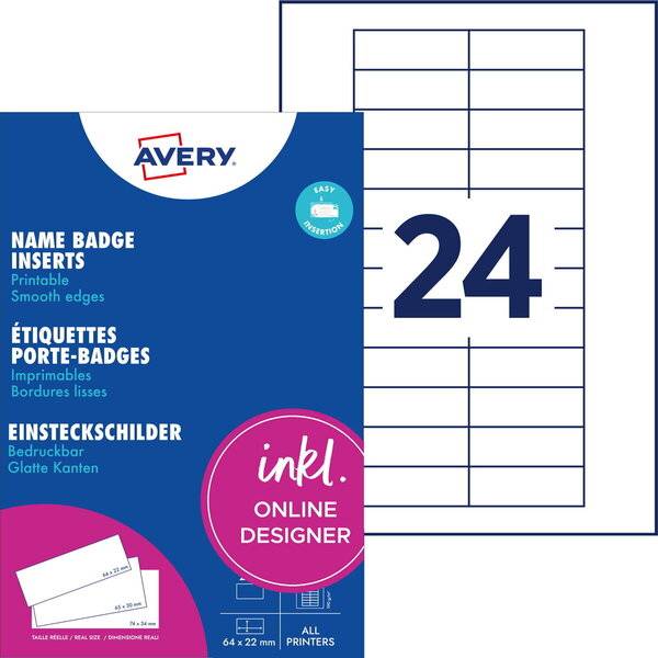 BP Druckbogen für Schild polar20 64x22mm 240 Namenskarten