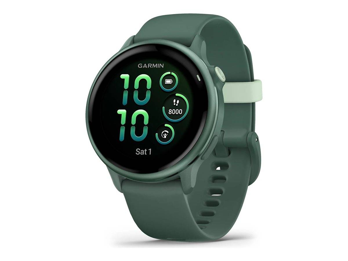 Garmin vívoactive 6 - 42 mm - metallisches Jaspargrün - intelligente Uhr mit Band - Silikon - Jaspergrün - Handgelenkgröße: 125-190 mm - Anzeige