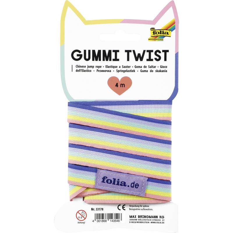 folia Gummi-Twist RAINBOW, 4 m