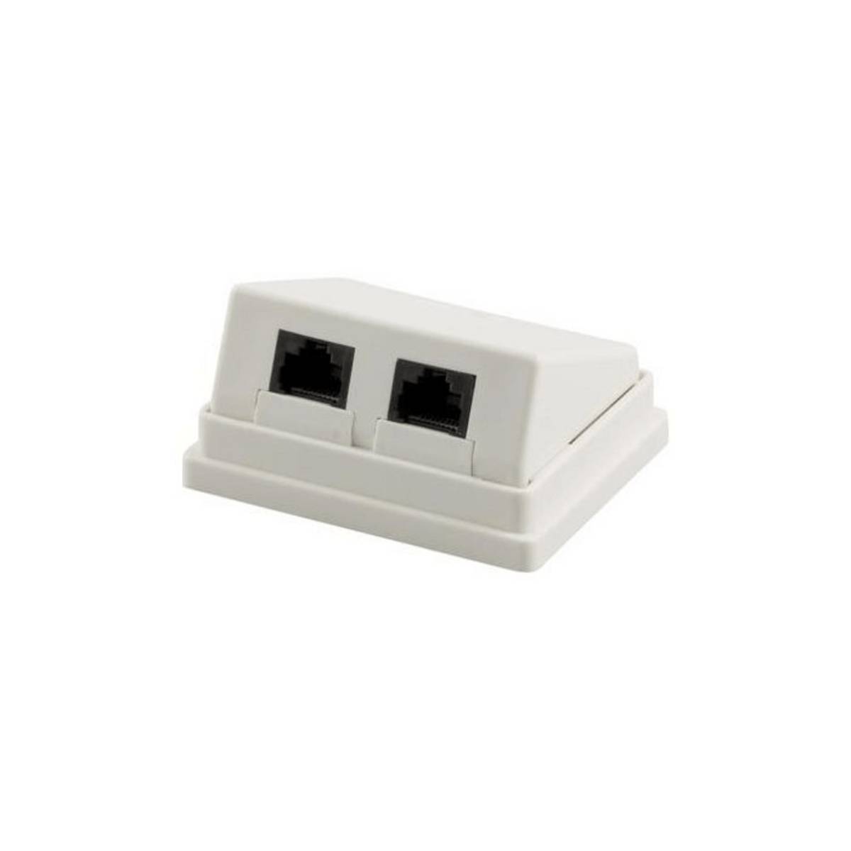 Danicom - Cat. 5e UTP, Anschlußdose Aufputz, 2 x RJ45, Weiß
