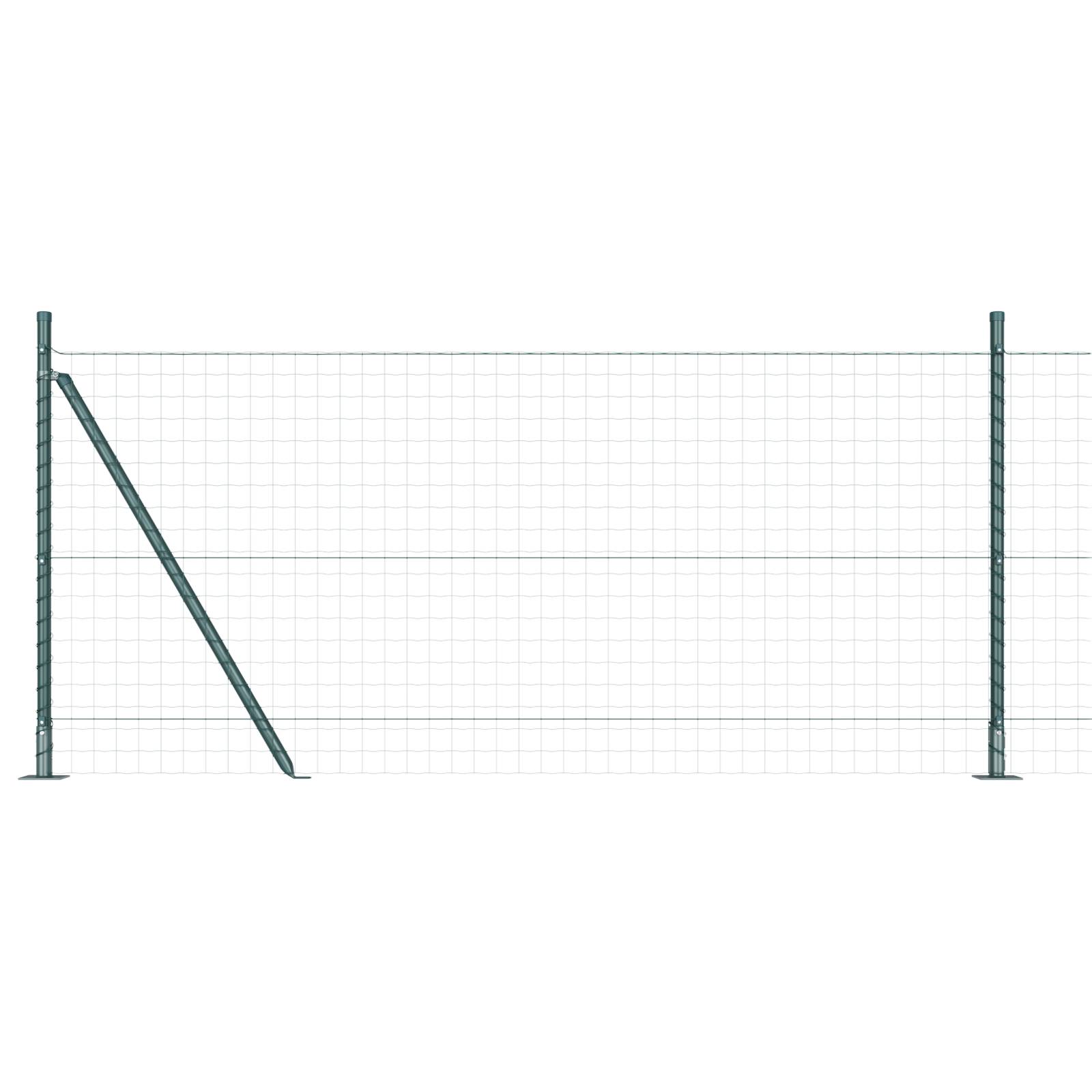 vidaXL Zaunpfosten mit Bodenplatten 26 Stk. Ø32mm 90cm Stahl Verzinkt