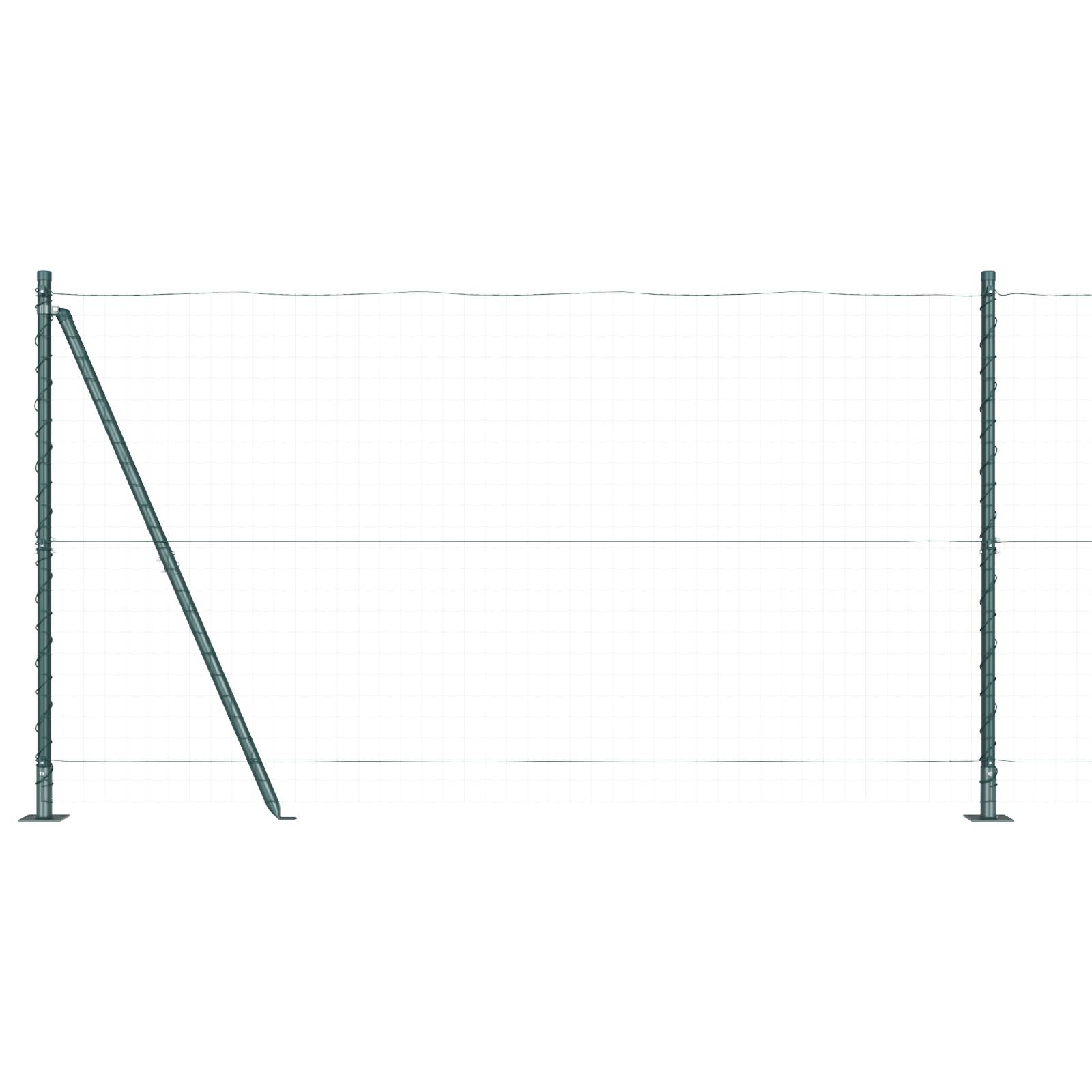 vidaXL Zaunpfosten mit Bodenplatten 52 Stk Ø32mm 78,5cm Stahl Verzinkt