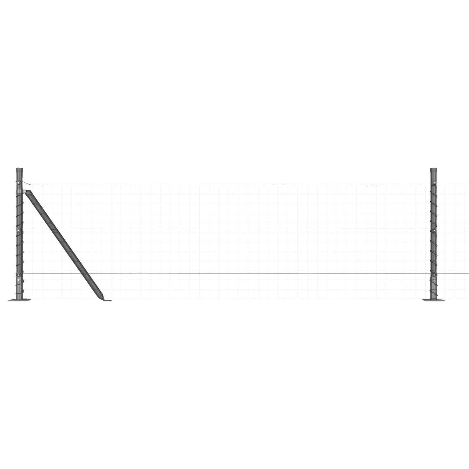 vidaXL Zaunpfosten mit Bodenplatten 13 Stk Ø32mm 70cm Stahl Verzinkt