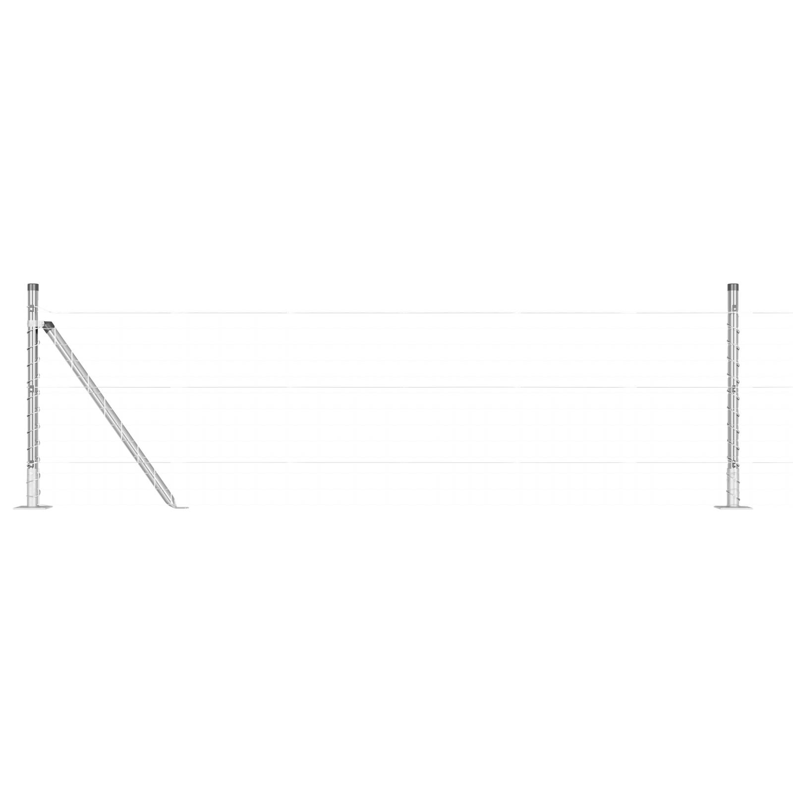 vidaXL Zaunpfosten mit Bodenplatten 26 Stk. Ø32mm 70cm Stahl Verzinkt