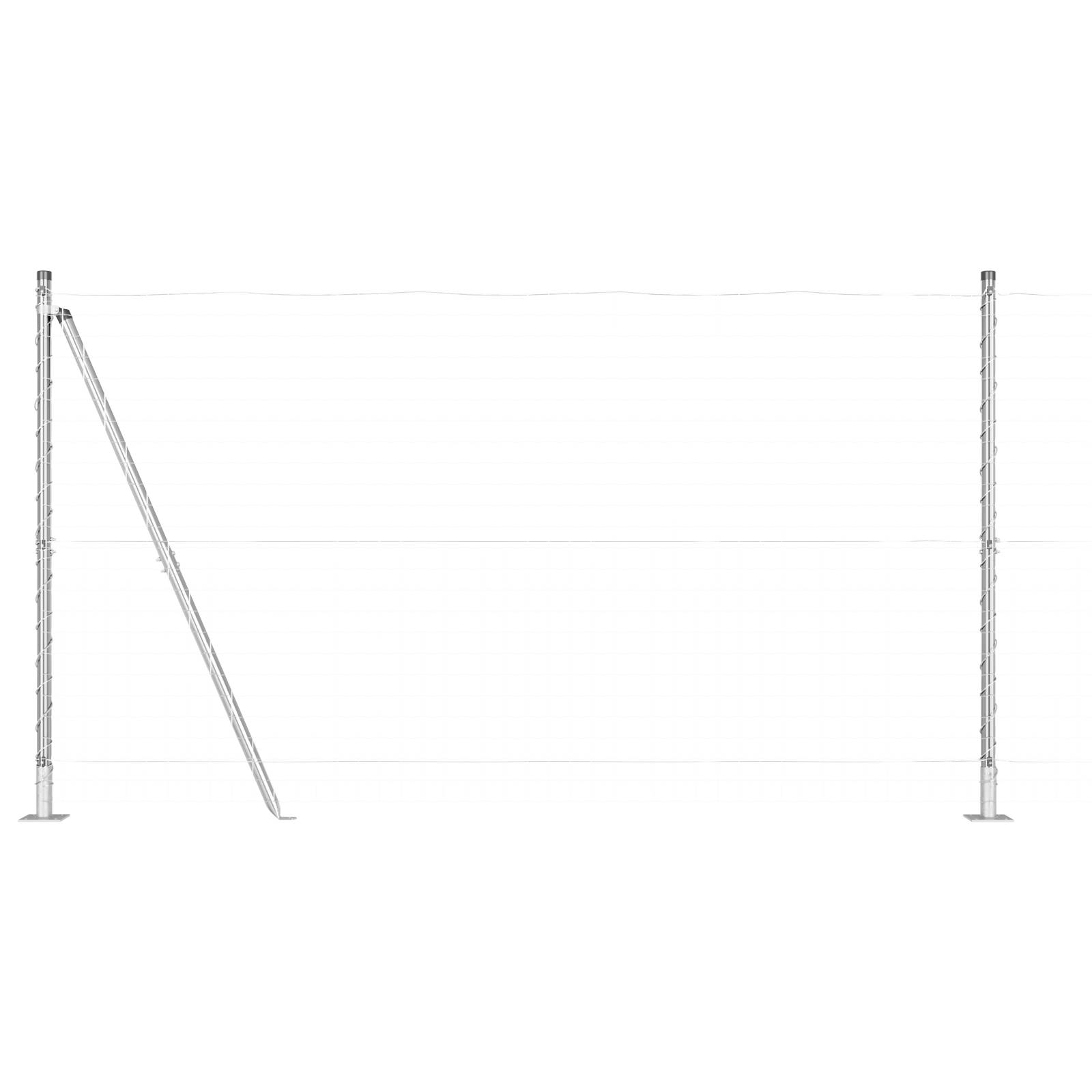 vidaXL Zaunpfosten mit Bodenplatten 7 Stk. Ø32mm 78,5cm Stahl Verzinkt