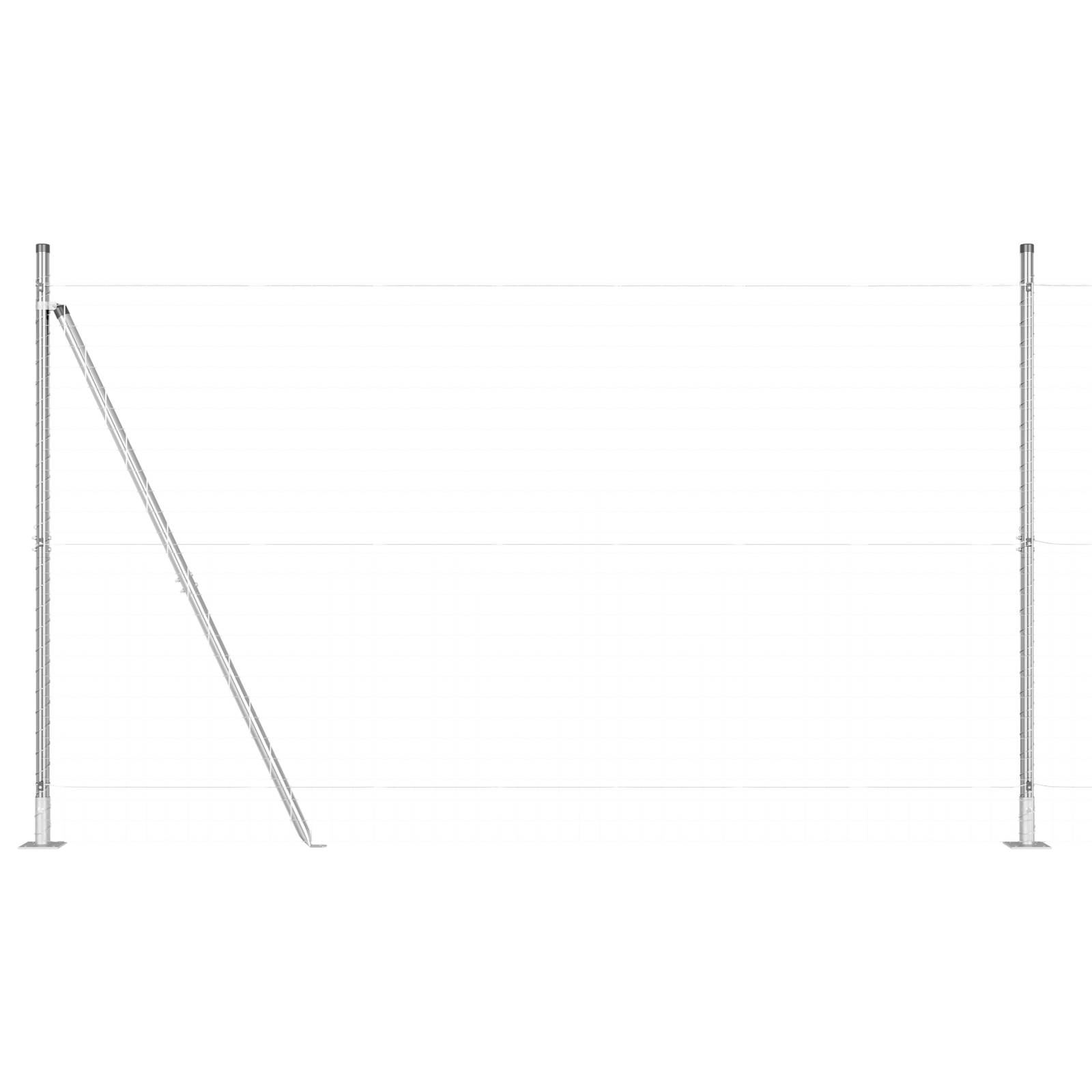 vidaXL Zaunpfosten mit Bodenplatten 26 Stk Ø32mm 88,5cm Stahl Verzinkt
