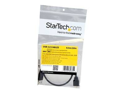STARTECH 50cm Slim USB 3.0 Micro B Cable Peripheriegeräte & Zubehör Kabel & Adapter - USB &
