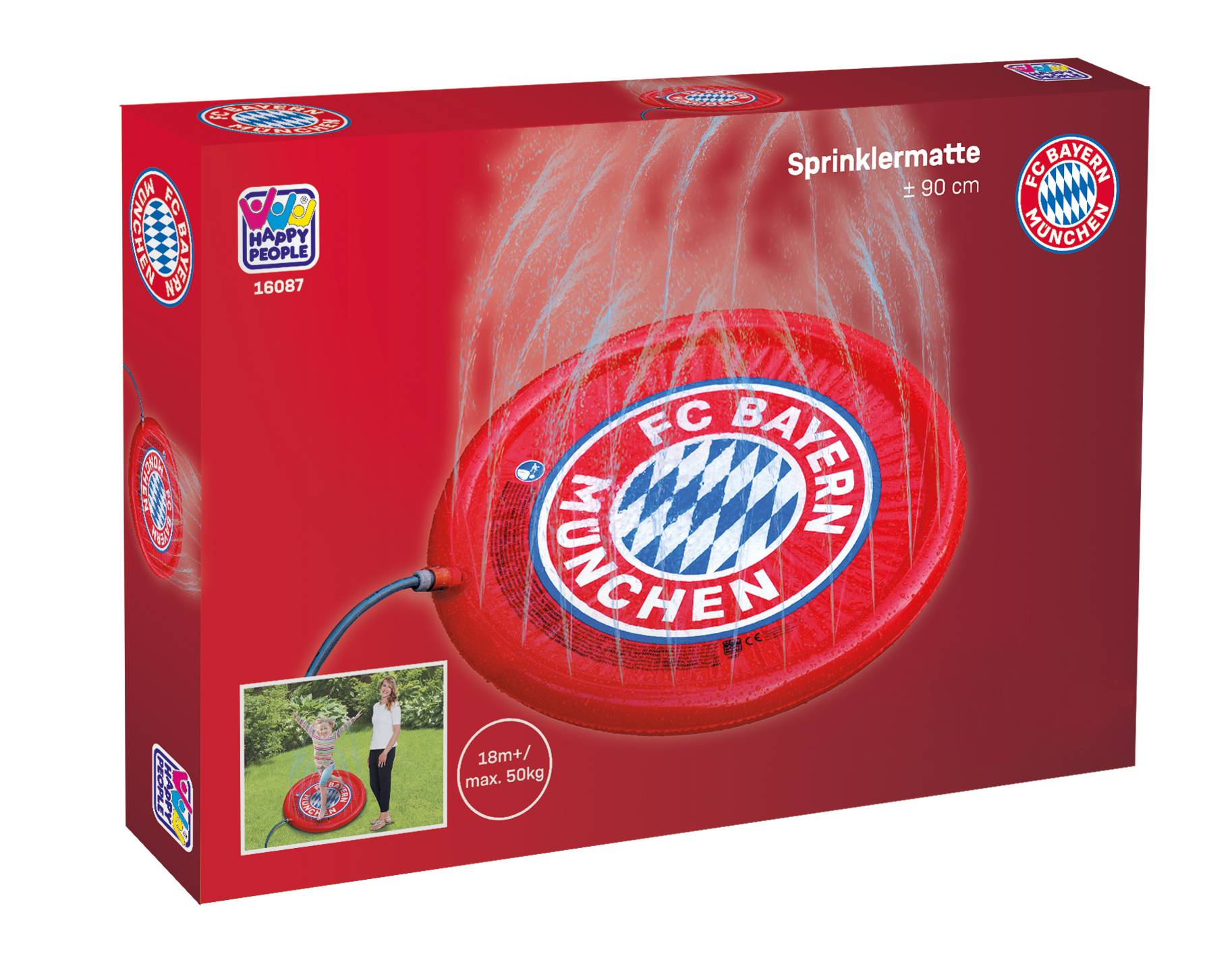 Happy People - FC Bayern München Sprinklermatte Ø 90 cm, mit Spritzfunktion