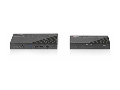 LINDY 70m Cat.6A TypeC & HDMI HDBaseT 3.0 KVM Extender Signalsteuerung KVM KVM Switches
