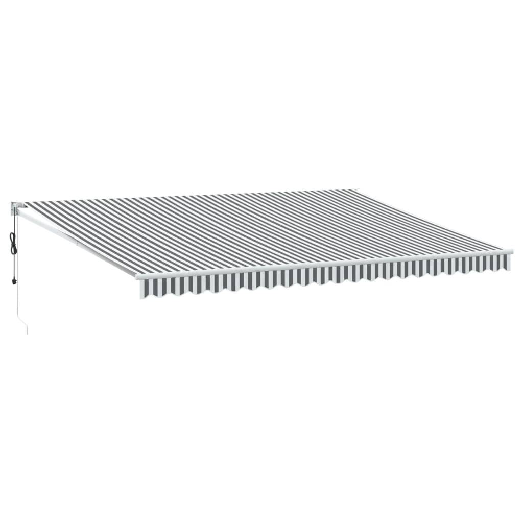 vidaXL Markise Einziehbar Anthrazit und Weiß 5x3 m Stoff und Aluminium