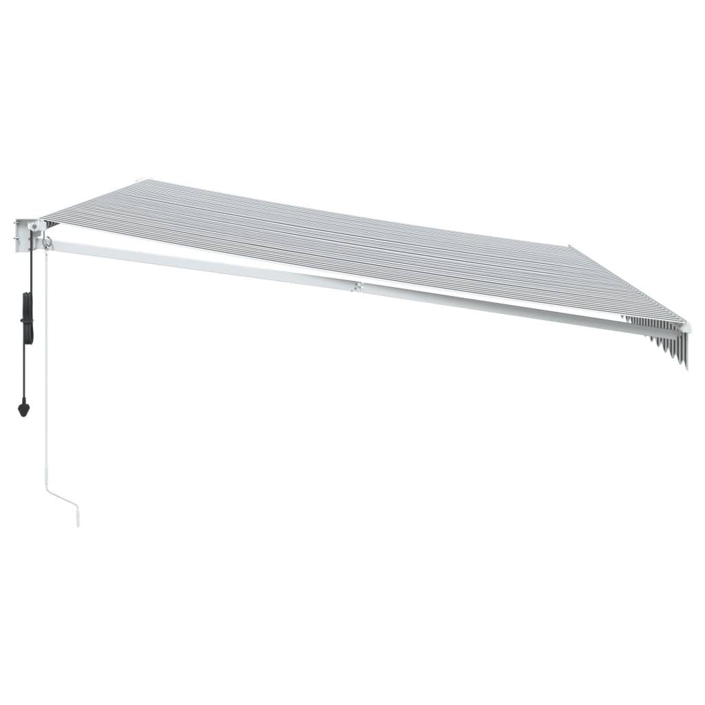 vidaXL Markise Einziehbar Anthrazit und Weiß 5x3 m Stoff und Aluminium
