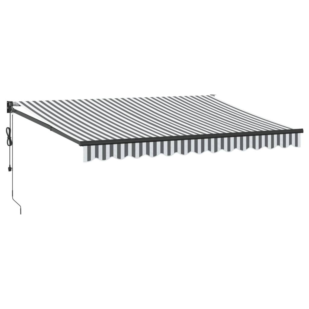 vidaXL Markise Einziehbar Anthrazit & Weiß 3,5x2,5 m Stoff & Aluminium