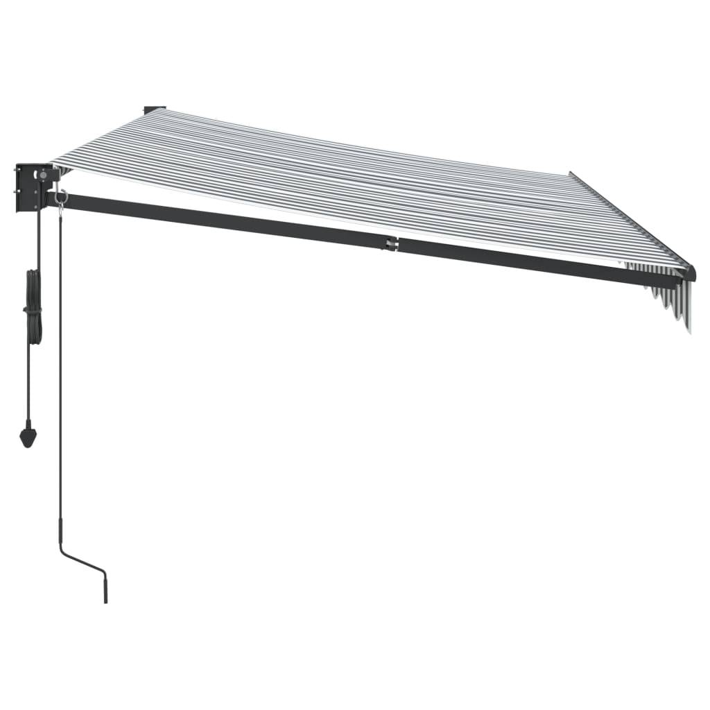 vidaXL Markise Einziehbar Anthrazit & Weiß 3,5x2,5 m Stoff & Aluminium