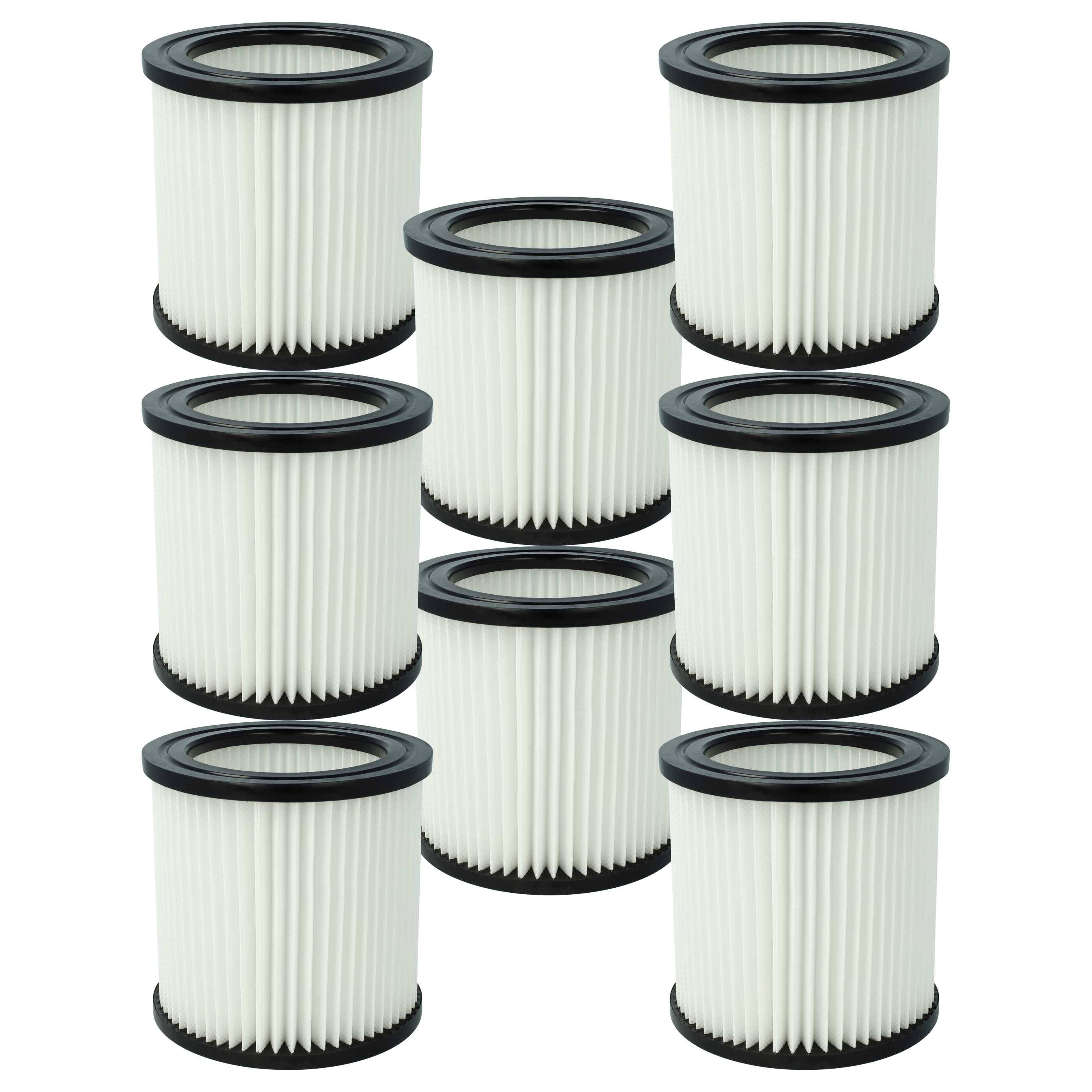vhbw 8x Filterelement kompatibel mit Nilfisk Buddy II 18 UK Nass-/Trockensauger - Feinstaubfilter, Mikrovlies / Kunststoff / Gummi