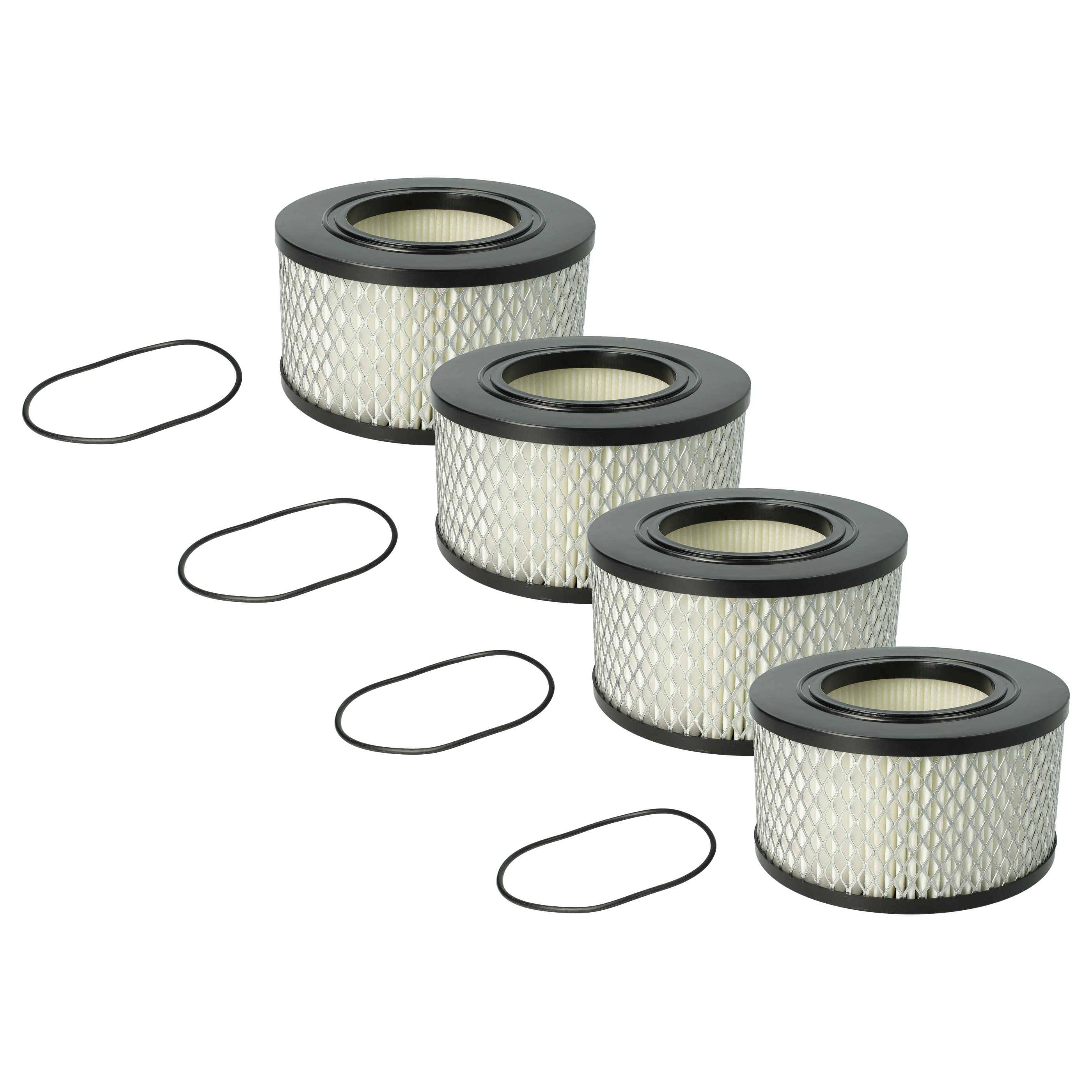 vhbw 4x Staubsaugerfilter kompatibel mit Nilfisk Attix 33-2H PC Asbest, 33-2H PC, 33-01 IC, 33-2H IC Asbest Staubsauger - HEPA-Filter Schwarz Weiß