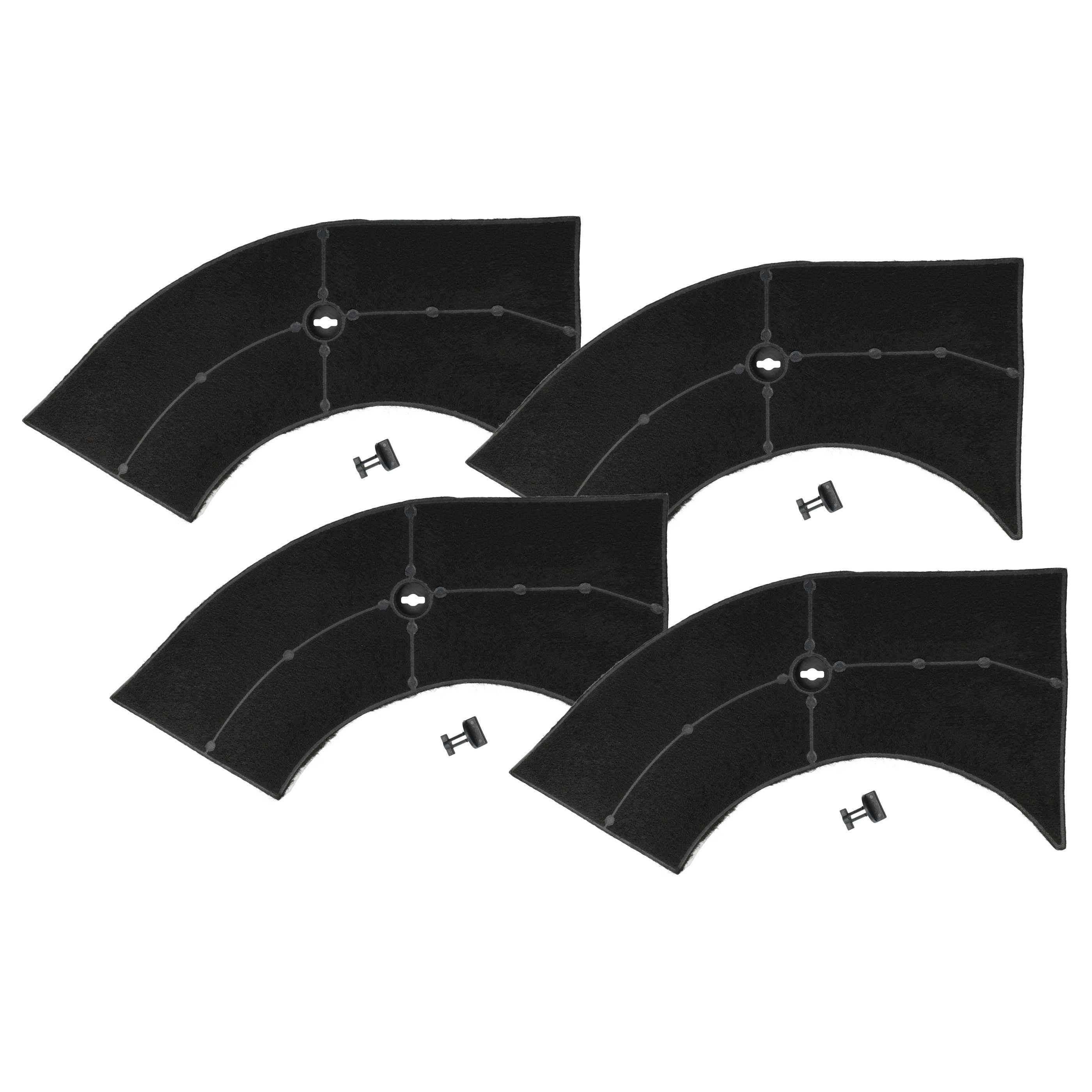 vhbw 4x Aktivkohlefilter Ersatz für Zanussi 5027887000/6, 5029064900/8, 5027456700/2 für Dunstabzugshaube - 28 x 13,3/9,5 x 2,6 cm