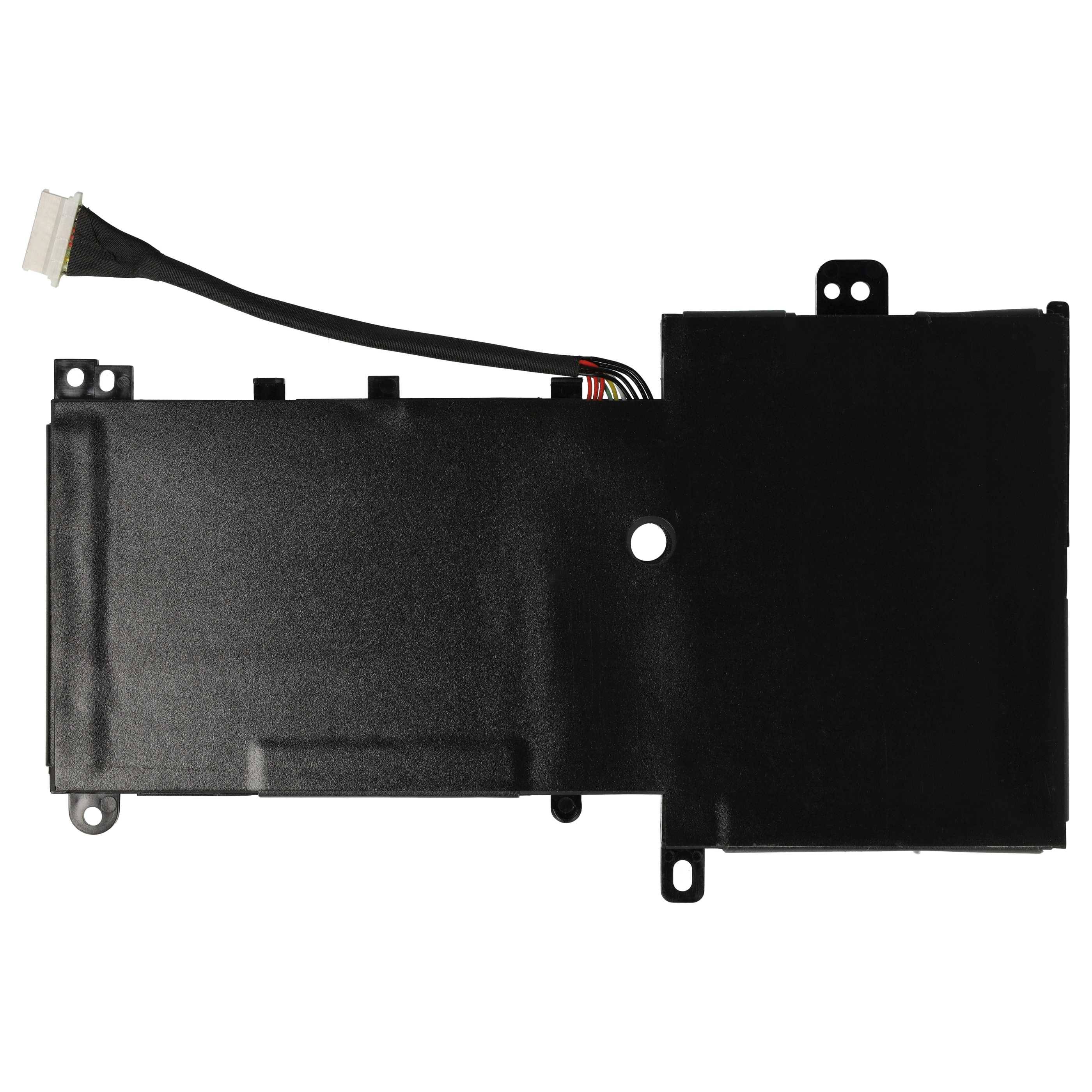 Ein schwarzer Laptop-Akku mit Verbindungskabel, konzipiert für die interne Installation in einem kompatiblen Gerät.