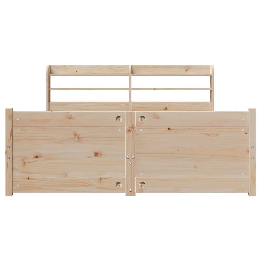 vidaXL Bettgestell mit Kopfteil ohne Matratze 135x190 cm
