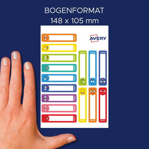Stiftaufkleber Papier 50x10mm 2 Bogen Motiv Gesichter