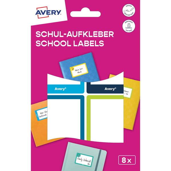 Schulaufkleber Papier 46x68mm 2 Bogen Motiv blau grün