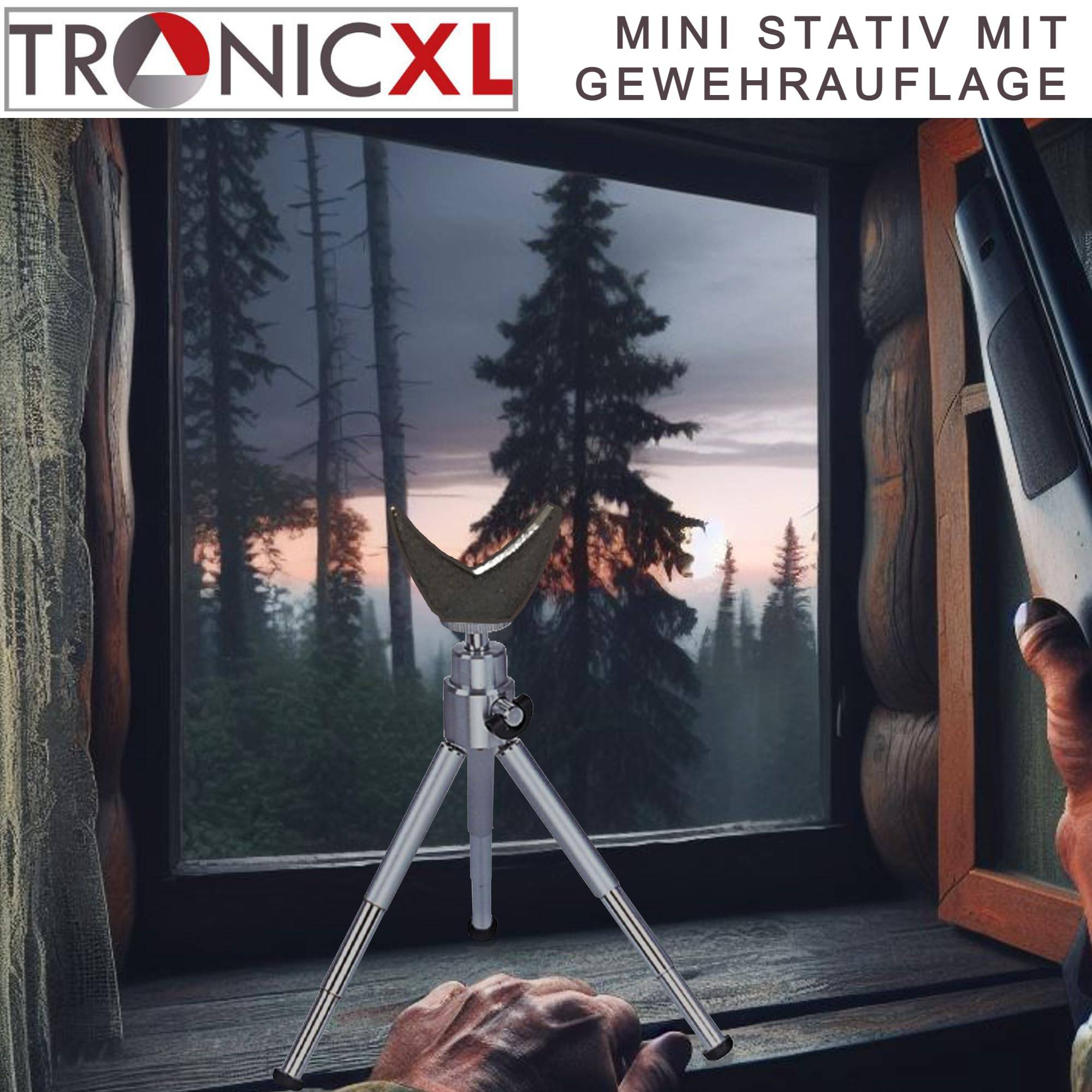 Stativ + Auflage für Gewehr Gewehrauflage Gewehrhalterung Gewehrstativ Halter Stativ Dreibein 1/4 Zoll Adapter Gewehre