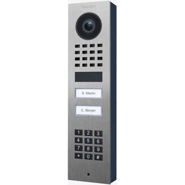 Metall-Video-Türsprechanlage mit Kamera, Lautsprechergitter, Namenstasten für „S. Martin