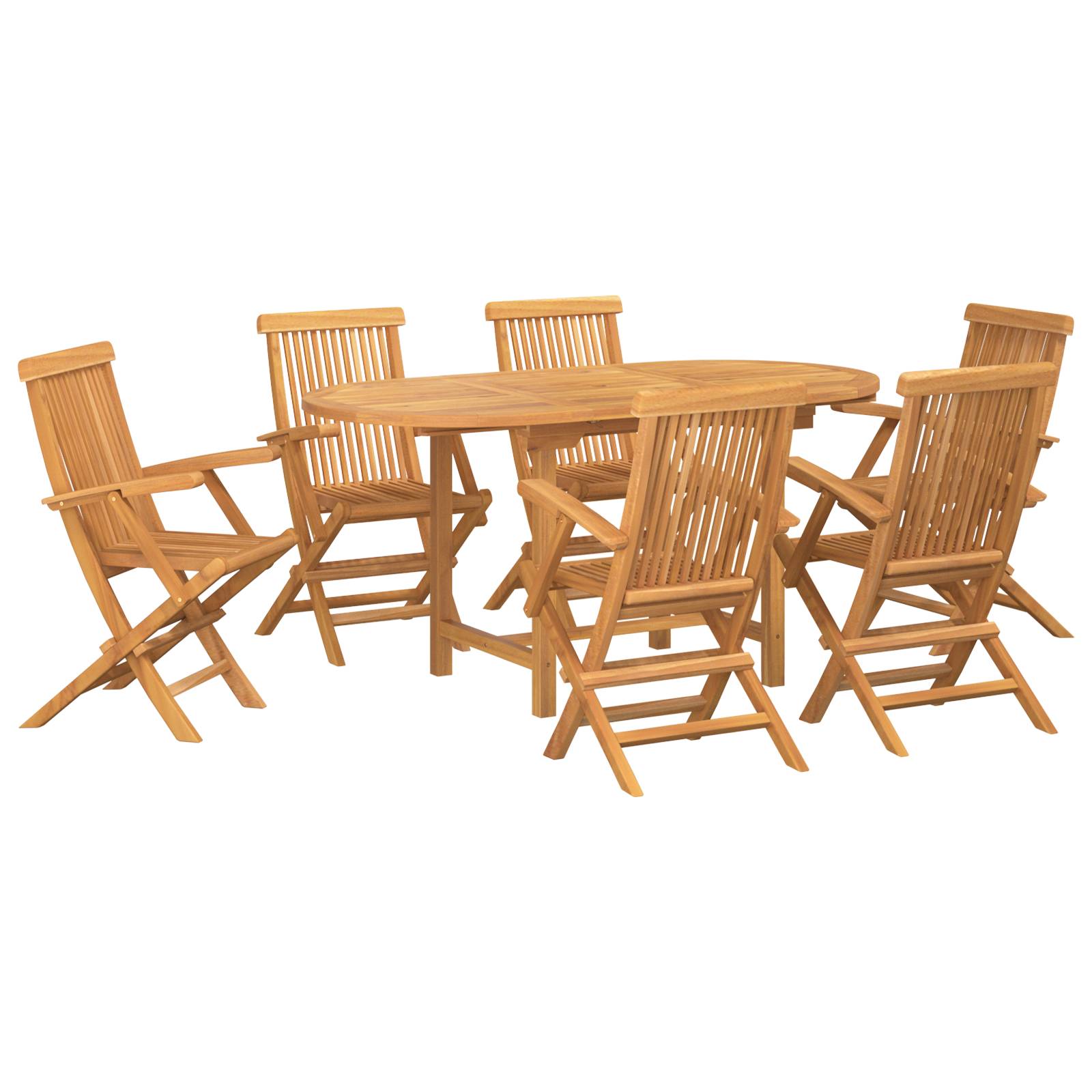 vidaXL 7-tlg. Garten-Essgruppe Massivholz Teak