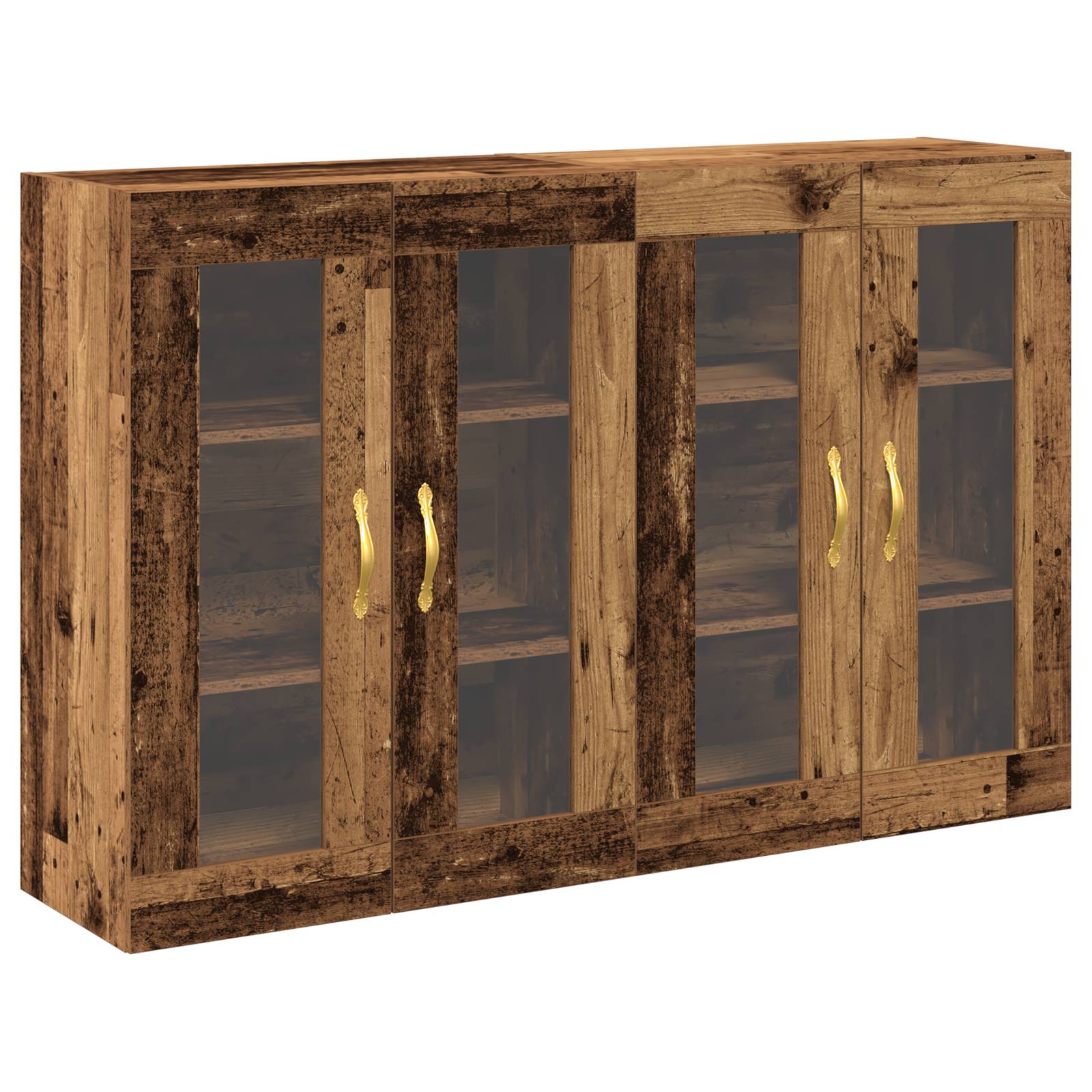 vidaXL Wandschränke 2 Stk. Altholz 69,5x34x90 cm Holzwerkstoff