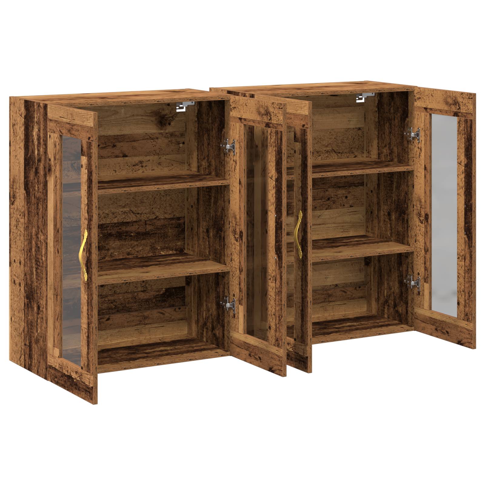 vidaXL Wandschränke 2 Stk. Altholz 69,5x34x90 cm Holzwerkstoff