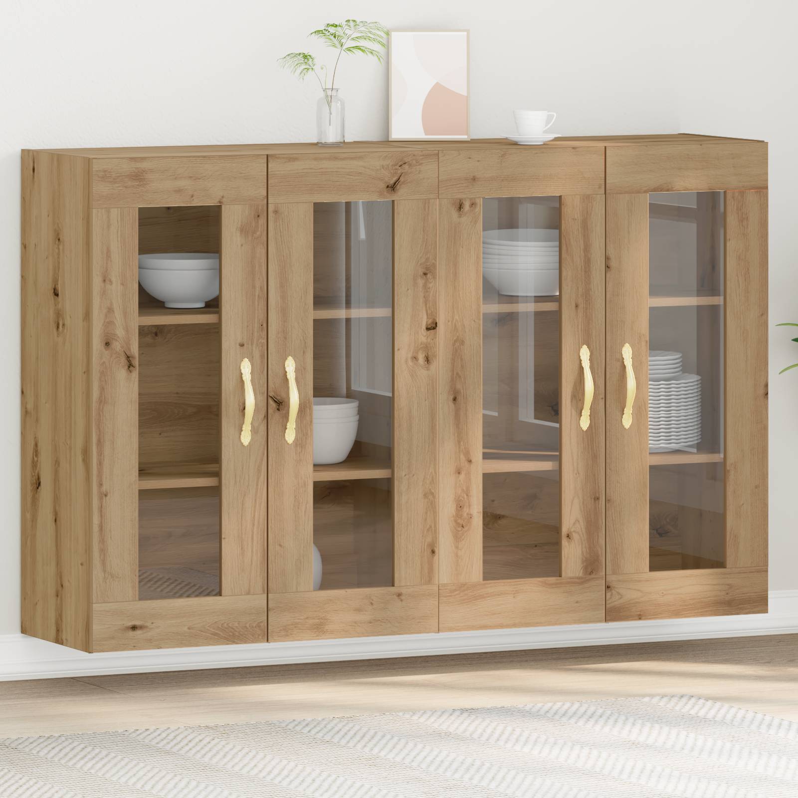 vidaXL Wandschränke 2 Stk. Artisan Eiche 69,5x34x90 cm Holzwerkstoff