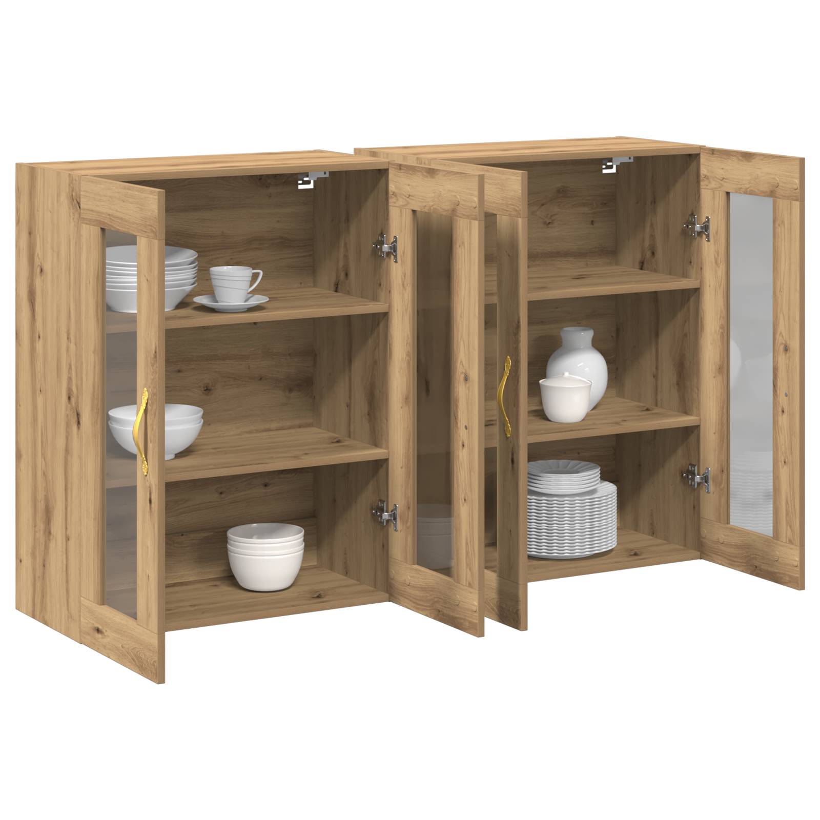 vidaXL Wandschränke 2 Stk. Artisan Eiche 69,5x34x90 cm Holzwerkstoff
