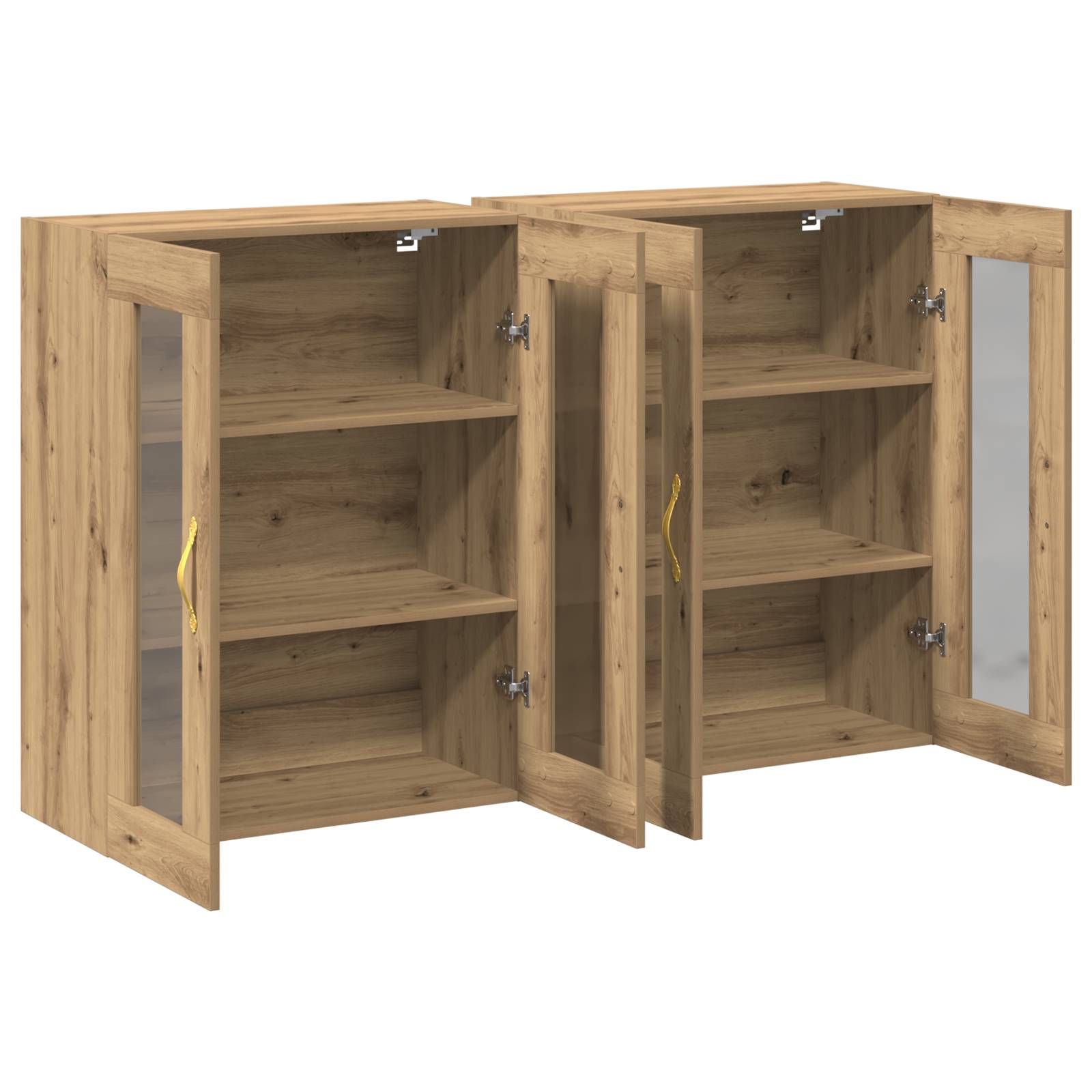 vidaXL Wandschränke 2 Stk. Artisan Eiche 69,5x34x90 cm Holzwerkstoff