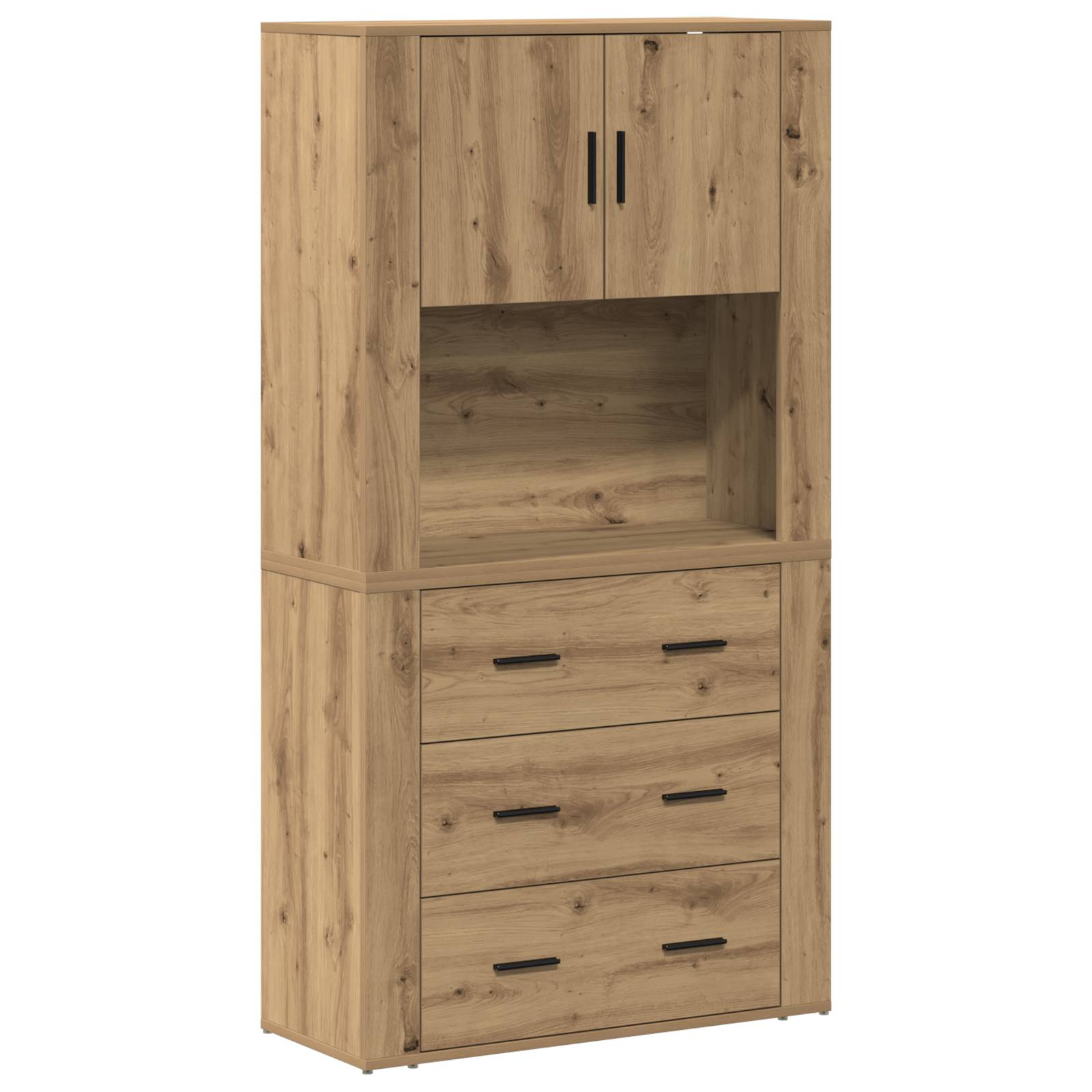 vidaXL Highboard Artisan Eiche 80x33x150 cm Holzwerkstoff