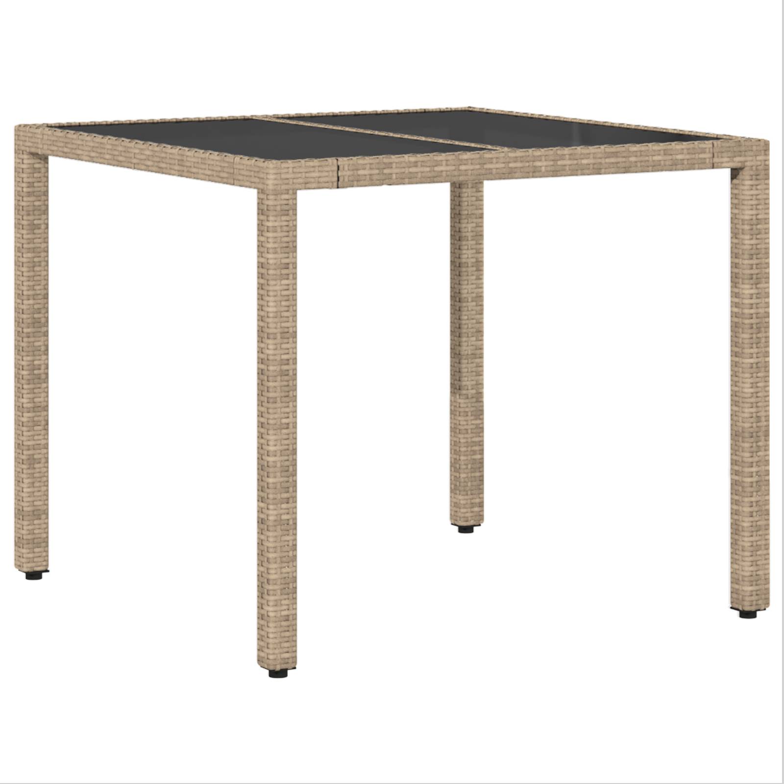 vidaXL 3-tlg. Garten-Essgruppe mit Kissen Beige Poly Rattan