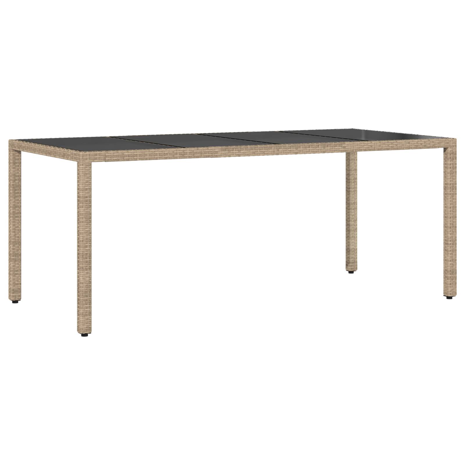 vidaXL 7-tlg. Garten-Essgruppe mit Kissen Beige Poly Rattan