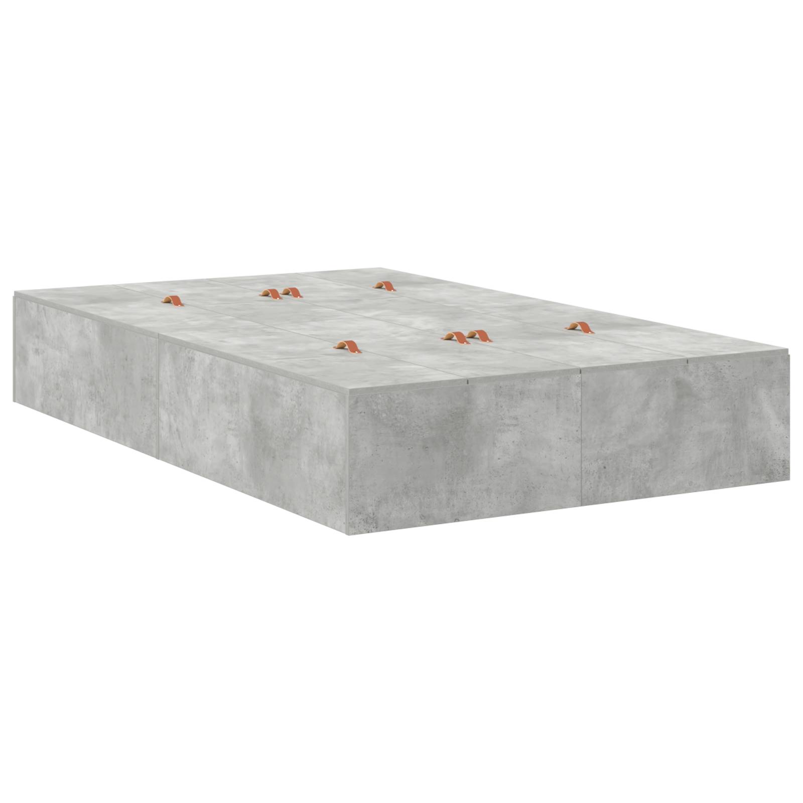 vidaXL Bettgestell mit Stauraum Betongrau 120x190 cm