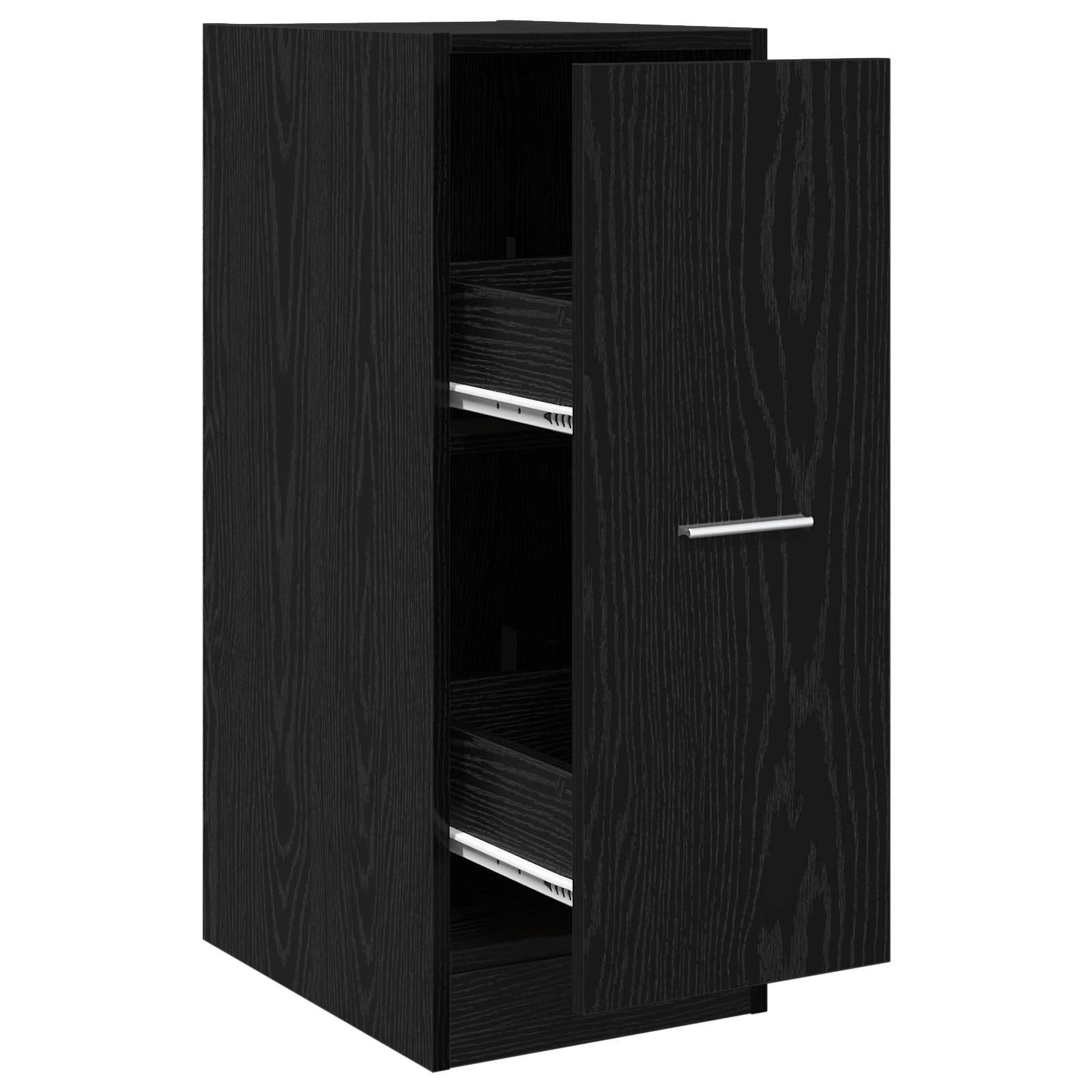 vidaXL Apothekerschrank Schwarz Eiche 30x41x77,5 cm Holzwerkstoff