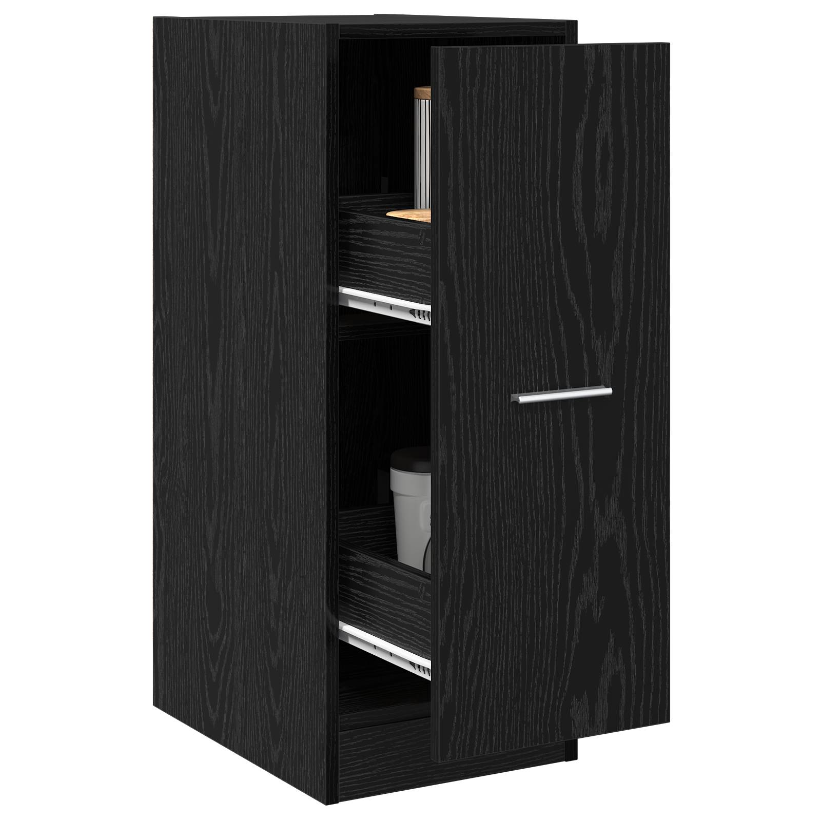 vidaXL Apothekerschrank Schwarz Eiche 30x41x77,5 cm Holzwerkstoff