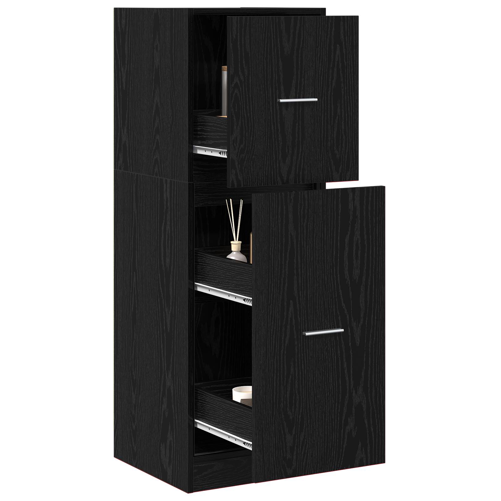 vidaXL Apothekerschrank Schwarz Eiche 40x41x118 cm Holzwerkstoff