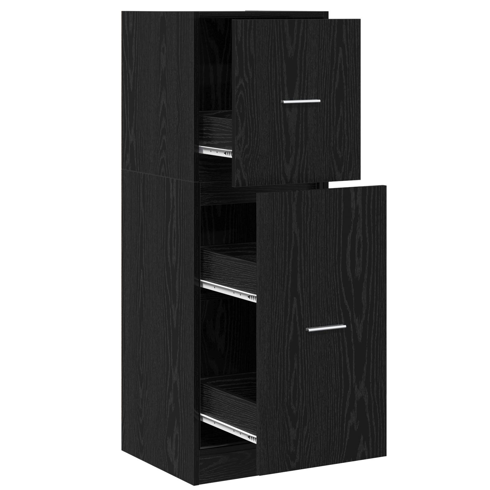 vidaXL Apothekerschrank Schwarz Eiche 40x41x118 cm Holzwerkstoff