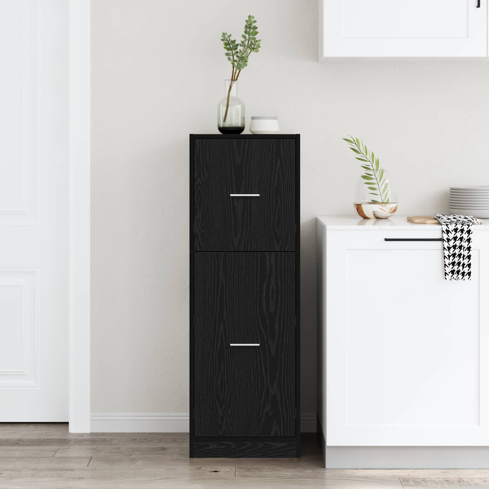 vidaXL Apothekerschrank Schwarz Eiche 40x41x118 cm Holzwerkstoff