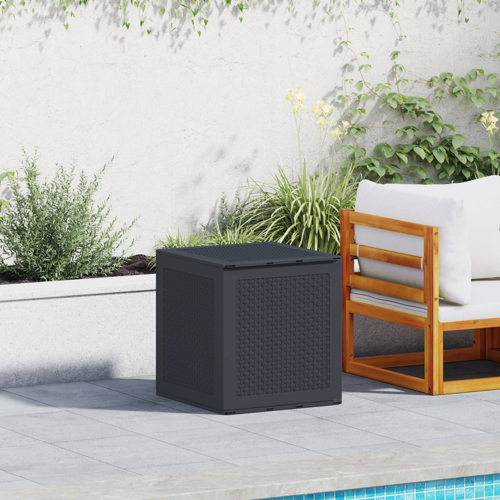 vidaXL Gartentruhe Anthrazit 55x53x57 cm PP