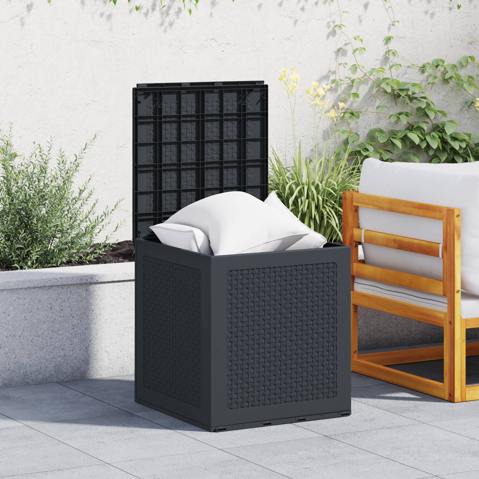 vidaXL Gartentruhe Anthrazit 55x53x57 cm PP