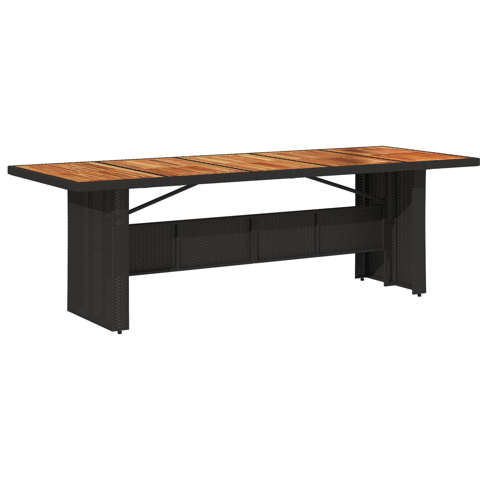 vidaXL 11-teilige Garten Essgruppe Schwarz Poly-Rattan Akazie