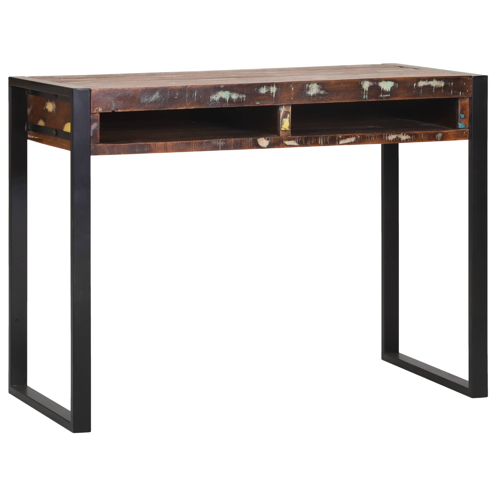 vidaXL Schminktisch mit Spiegel Mehrfarbig 100x50x75 cm Altholz Massiv