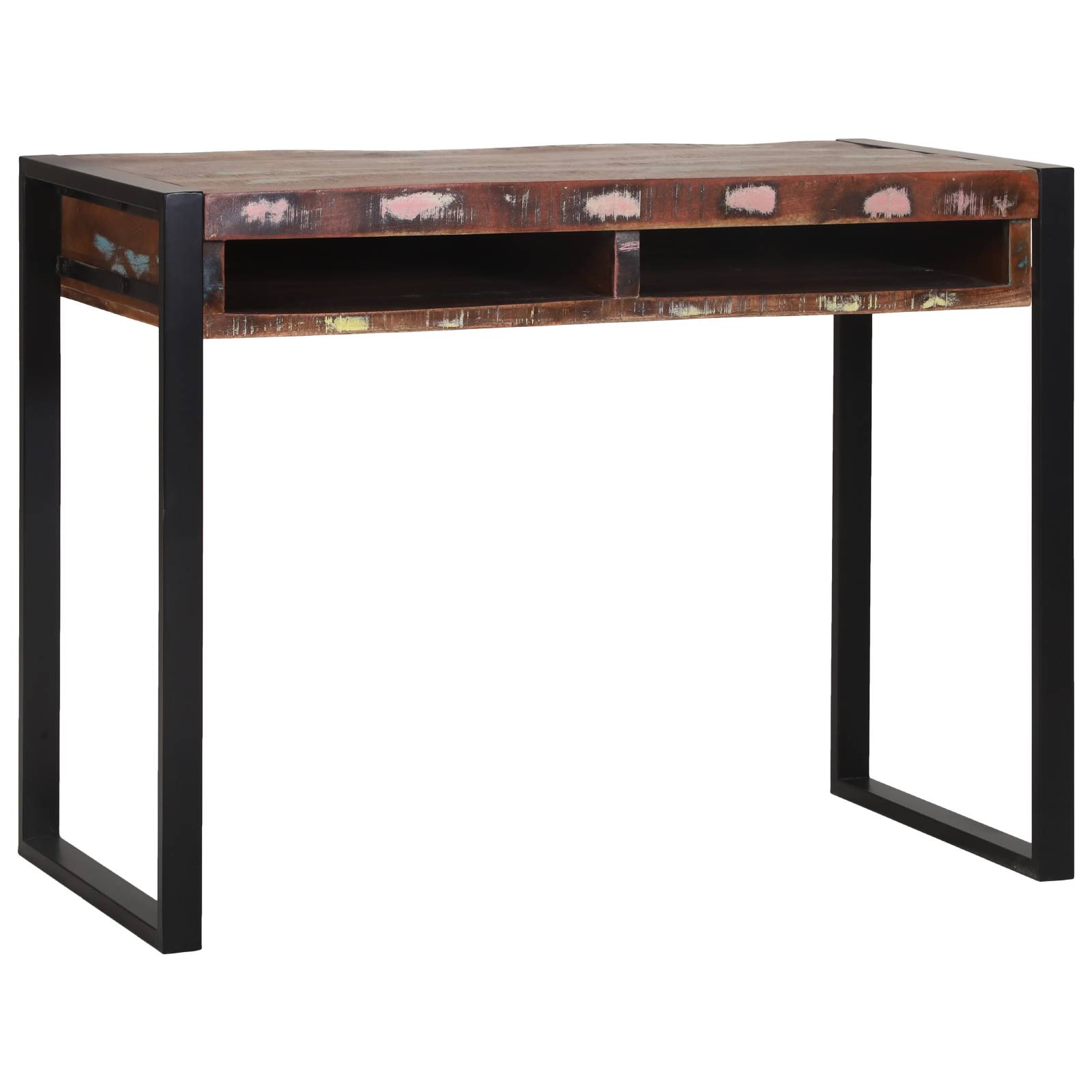 vidaXL Schminktisch mit Spiegel Mehrfarbig 100x50x75 cm Altholz Massiv