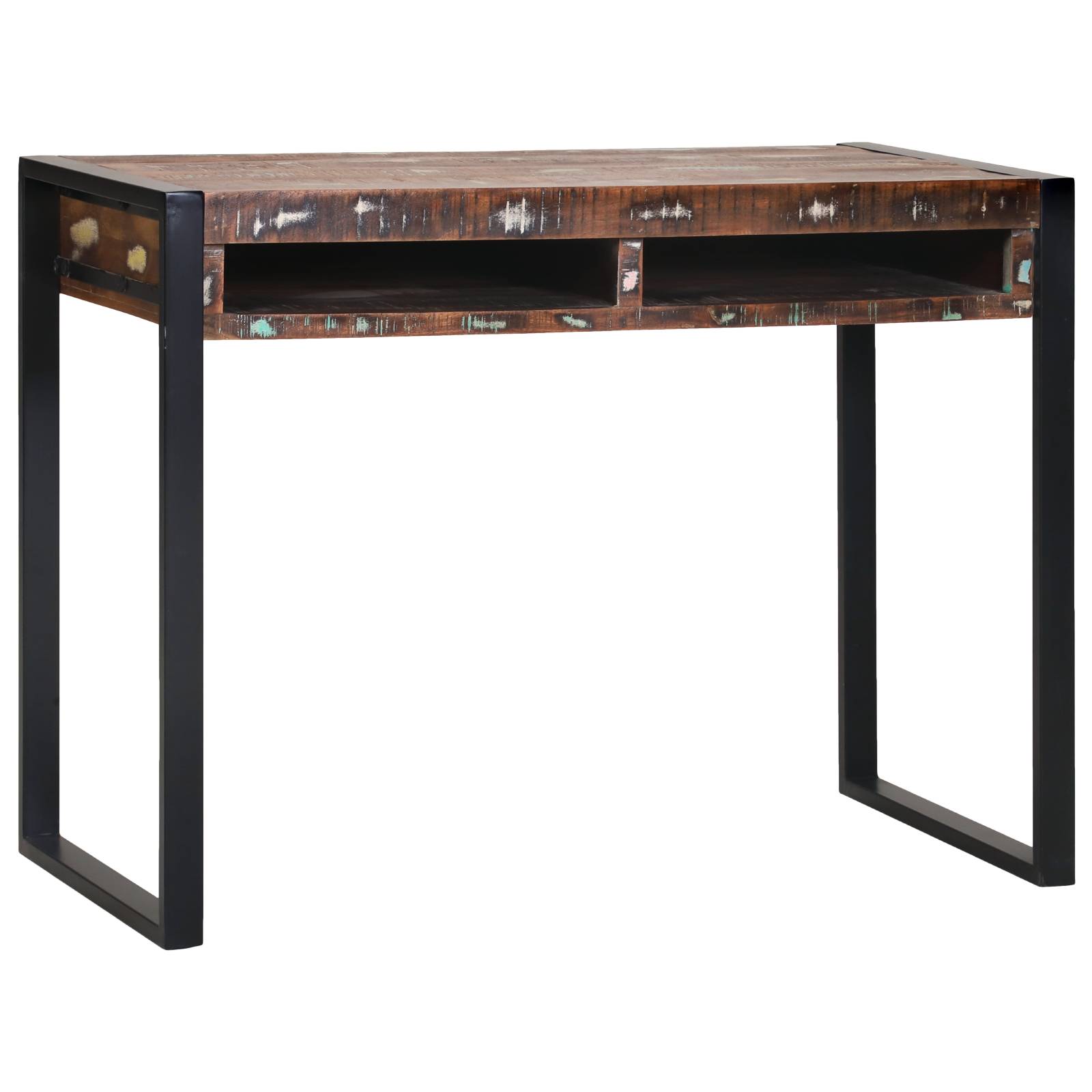 vidaXL Schminktisch mit Spiegel Mehrfarbig 100x50x75 cm Altholz Massiv