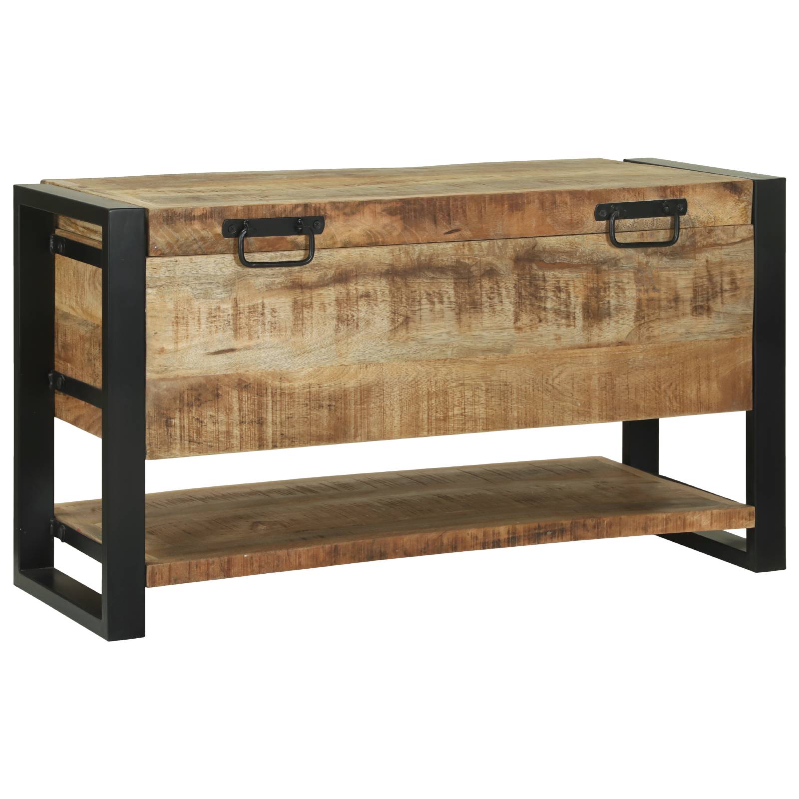 vidaXL Aufbewahrungsbox 80x35x45 cm Raues Mangoholz